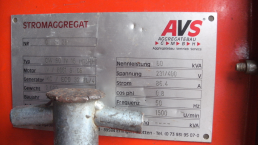 Mobiles 60 kVA Gebrauchtaggregat der AVS Aggregatebau